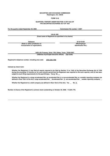 Thumbnail Valhi 10-Q Quarterly Report FY 