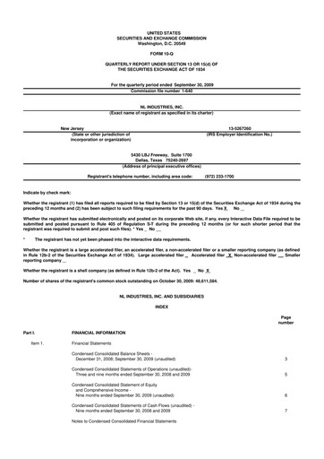 Thumbnail NL Industries 10-Q Quarterly Report FY 