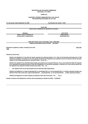 Thumbnail Valhi 10-Q Quarterly Report FY 