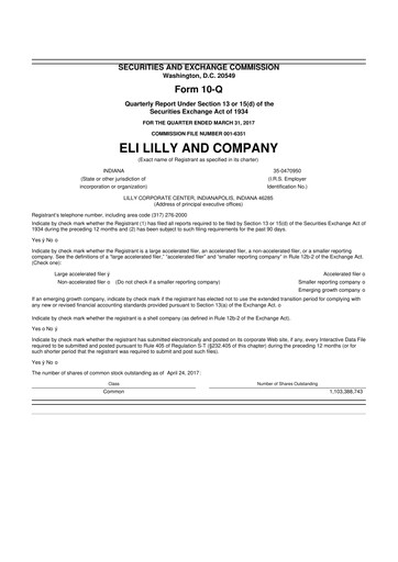 Vorschaubild Eli Lilly 10-Q Quartalsbericht 2017 