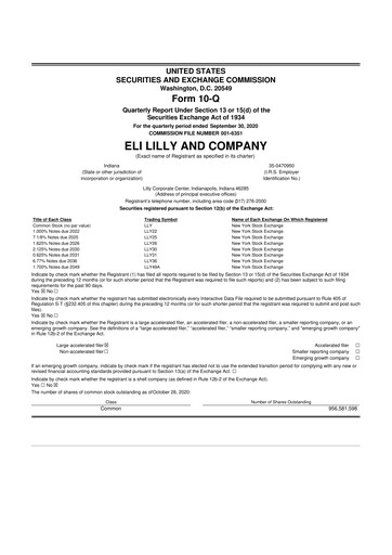 Vorschaubild Eli Lilly 10-Q Quartalsbericht 2020 