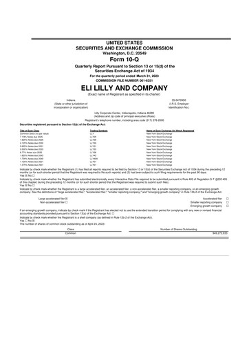 Vorschaubild Eli Lilly 10-Q Quartalsbericht 2023 