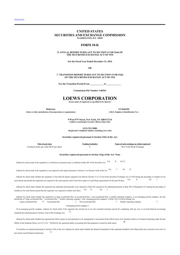 Thumbnail Loews Corporation
 10-K Annual Report 2024