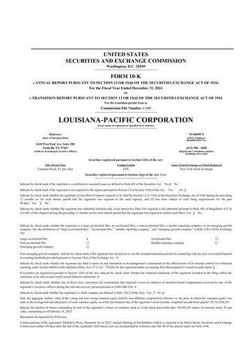 Thumbnail Louisiana-Pacific
 10-K Annual Report 2024
