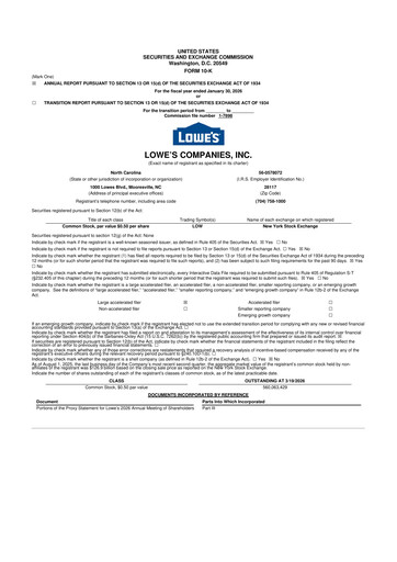 Thumbnail Lowe's Companies 10-K Annual Report 2025