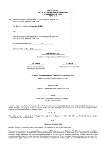 Thumbnail LSB Industries 10-Q Quarterly Report FY 