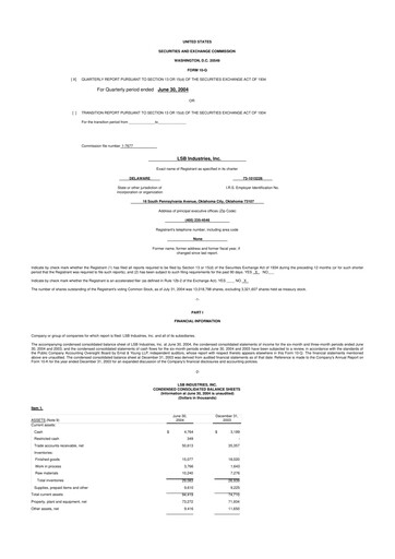 Thumbnail LSB Industries 10-Q Quarterly Report FY 