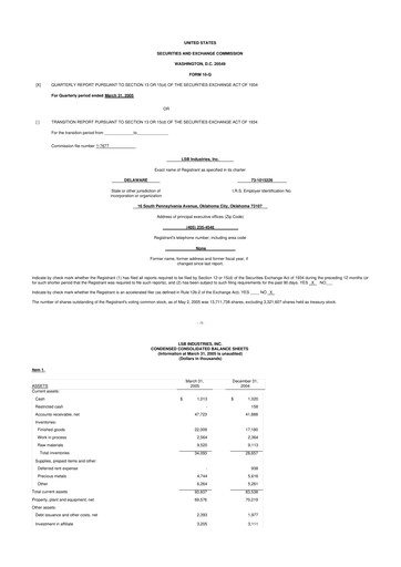 Thumbnail LSB Industries 10-Q Quarterly Report FY 