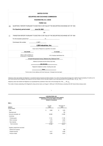 Thumbnail LSB Industries 10-Q Quarterly Report FY 