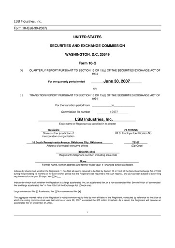 Thumbnail LSB Industries 10-Q Quarterly Report FY 