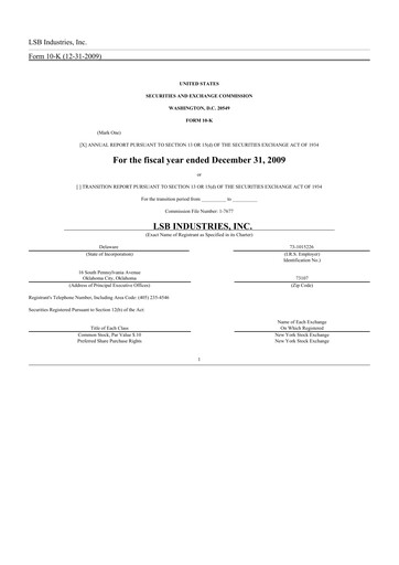 Thumbnail LSB Industries 10-K Annual Report 