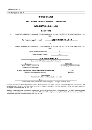 Thumbnail LSB Industries 10-Q Quarterly Report FY 