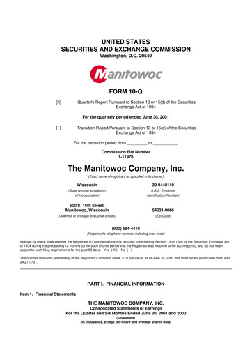 Vorschaubild The Manitowoc Company
 10-Q Quartalsbericht  