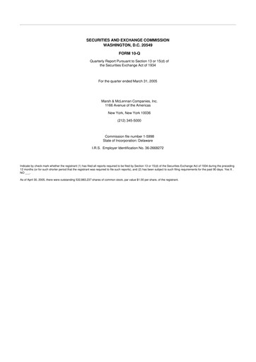 Vorschaubild Marsh & McLennan Companies 10-Q Quartalsbericht  