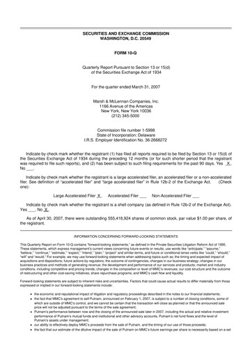 Vorschaubild Marsh & McLennan Companies 10-Q Quartalsbericht  