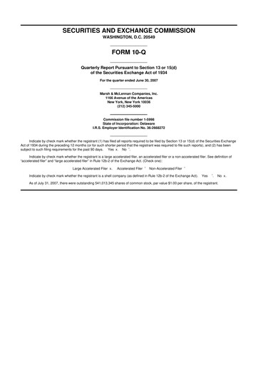 Vorschaubild Marsh & McLennan Companies 10-Q Quartalsbericht  