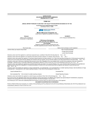 Thumbnail Marsh & McLennan Companies 10-K Annual Report 2012