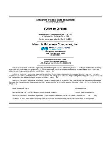 Vorschaubild Marsh & McLennan Companies 10-Q Quartalsbericht 2014 