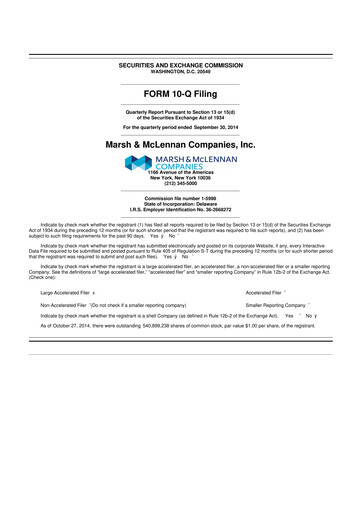 Vorschaubild Marsh & McLennan Companies 10-Q Quartalsbericht 2014 