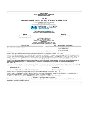 Thumbnail Marsh & McLennan Companies 10-K Annual Report 2016