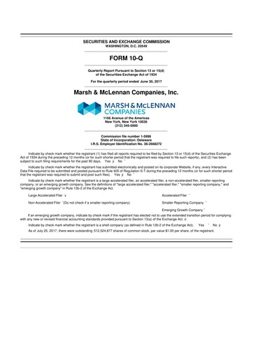 Vorschaubild Marsh & McLennan Companies 10-Q Quartalsbericht 2017 