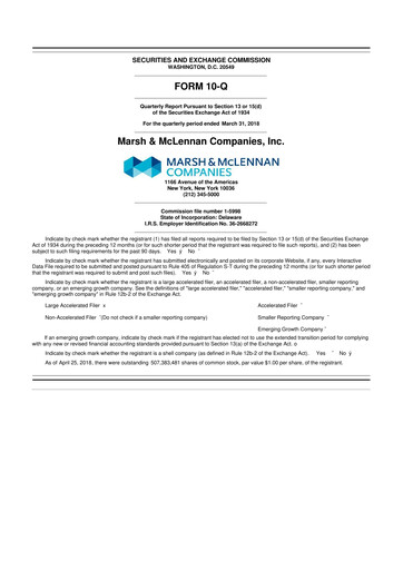 Vorschaubild Marsh & McLennan Companies 10-Q Quartalsbericht 2018 