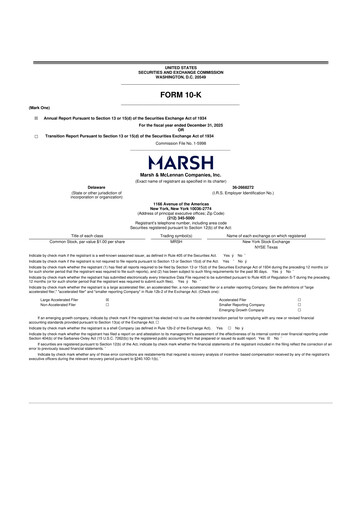 Thumbnail Marsh & McLennan Companies 10-K Annual Report 2025