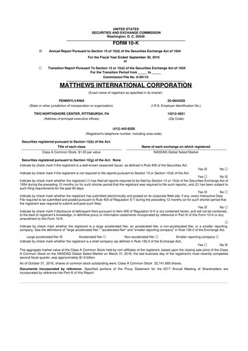 Thumbnail Matthews International Corporation
 10-K Annual Report 2016