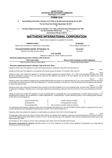 Thumbnail Matthews International Corporation
 10-K Annual Report 2017