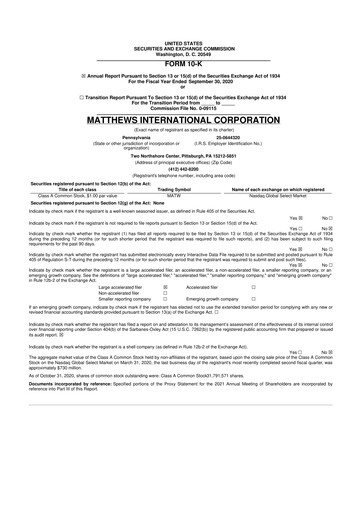 Thumbnail Matthews International Corporation
 10-K Annual Report 2020
