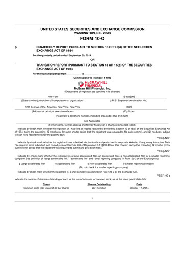 Thumbnail S&P Global 10-Q Quarterly Report FY2014 