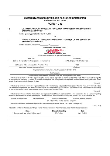 Thumbnail S&P Global 10-Q Quarterly Report FY2015 