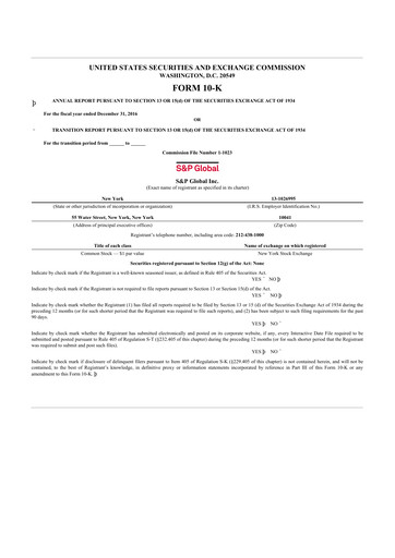 Thumbnail S&P Global 10-K Annual Report 2016