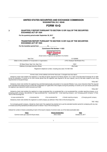 Thumbnail S&P Global 10-Q Quarterly Report FY2017 