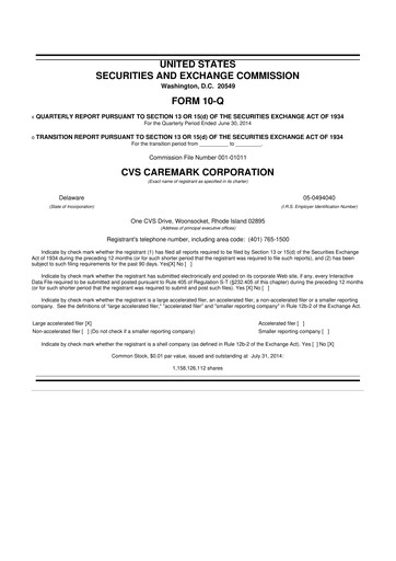 Vorschaubild CVS Health 10-Q Quartalsbericht 2014 