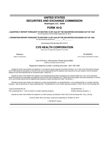 Vorschaubild CVS Health 10-Q Quartalsbericht 2014 