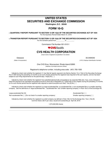 Vorschaubild CVS Health 10-Q Quartalsbericht 2016 