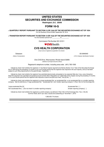 Vorschaubild CVS Health 10-Q Quartalsbericht 2016 