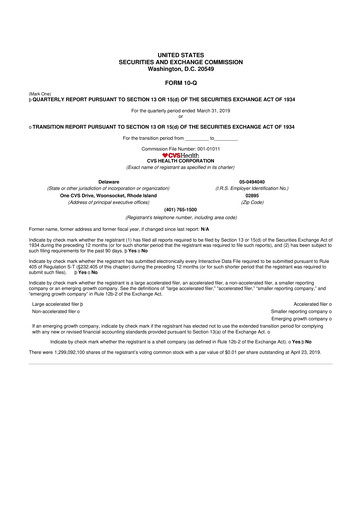 Vorschaubild CVS Health 10-Q Quartalsbericht 2019 