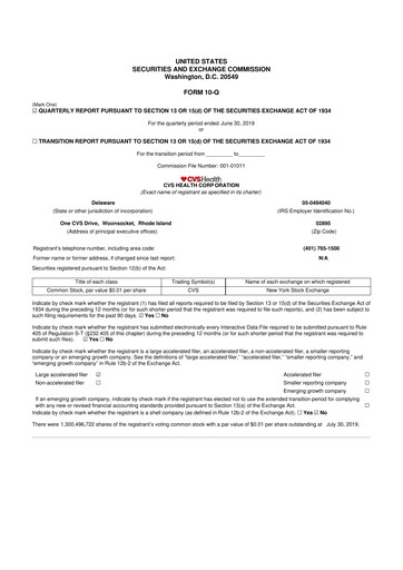 Vorschaubild CVS Health 10-Q Quartalsbericht 2019 