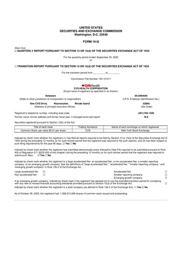 Vorschaubild CVS Health 10-Q Quartalsbericht 2020 