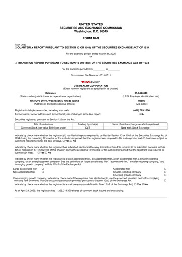 Vorschaubild CVS Health 10-Q Quartalsbericht 2025 