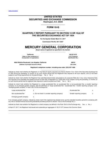 Thumbnail Mercury General
 10-Q Quarterly Report FY2017 