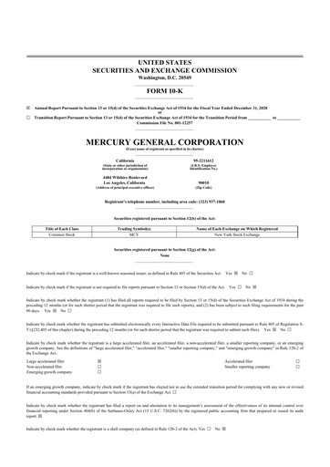 Thumbnail Mercury General
 10-K Annual Report 2020