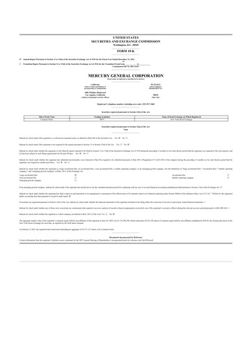 Thumbnail Mercury General
 10-K Annual Report 2022