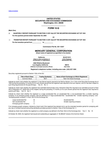 Thumbnail Mercury General
 10-Q Quarterly Report FY2025 
