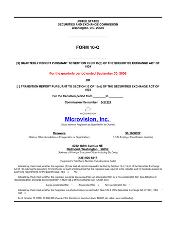 Thumbnail MicroVision 10-Q Quarterly Report FY 