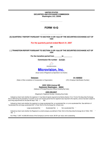 Thumbnail MicroVision 10-Q Quarterly Report FY 