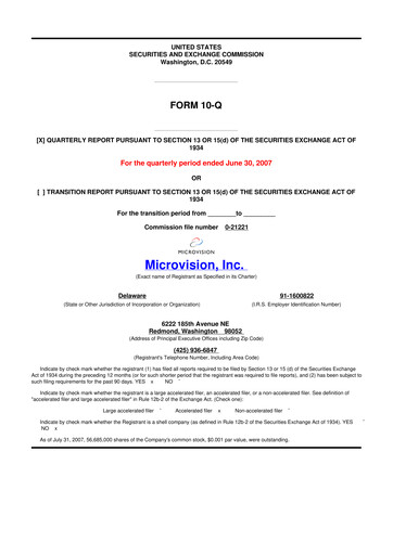Thumbnail MicroVision 10-Q Quarterly Report FY 