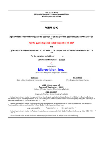 Thumbnail MicroVision 10-Q Quarterly Report FY 